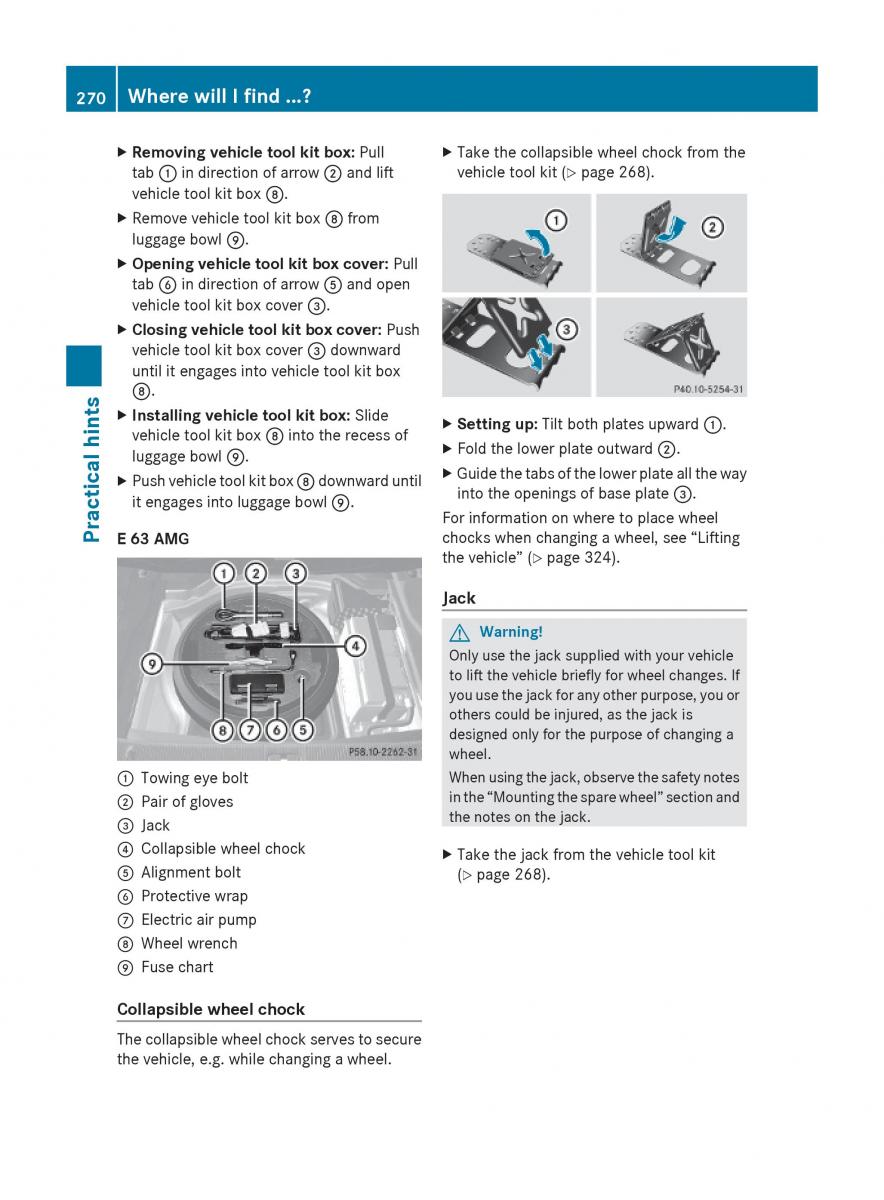 Mercedes Benz E Class W212 2010 owners manual / page 272