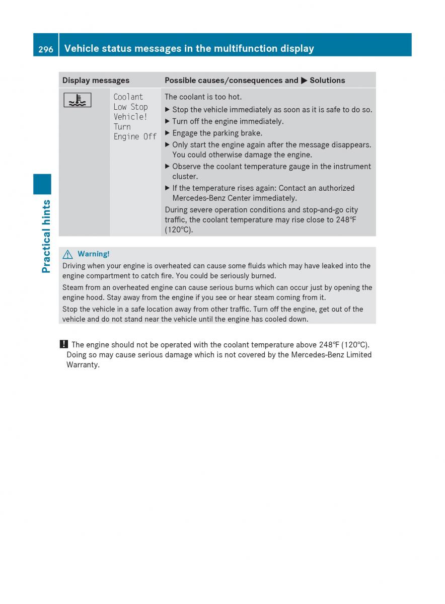 Mercedes Benz E Class W212 2010 owners manual / page 298