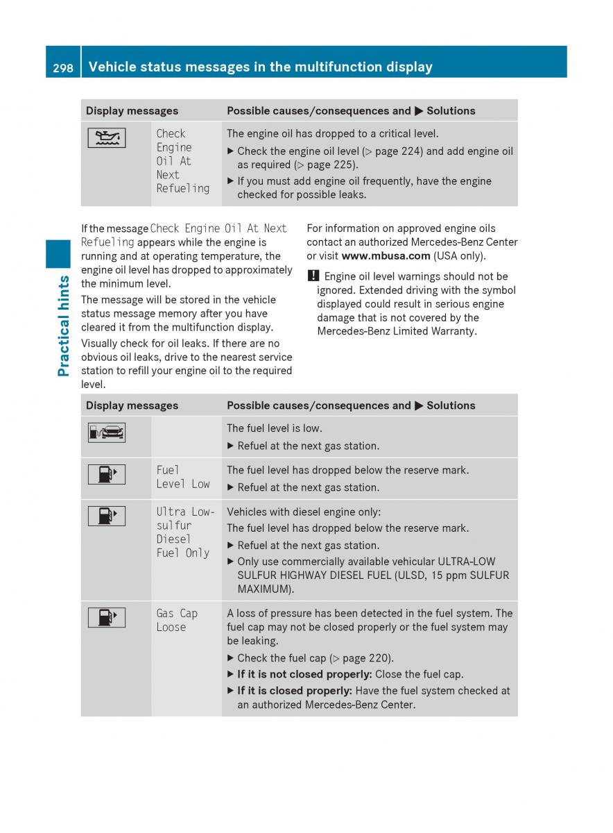 Mercedes Benz E Class W212 2010 owners manual / page 300