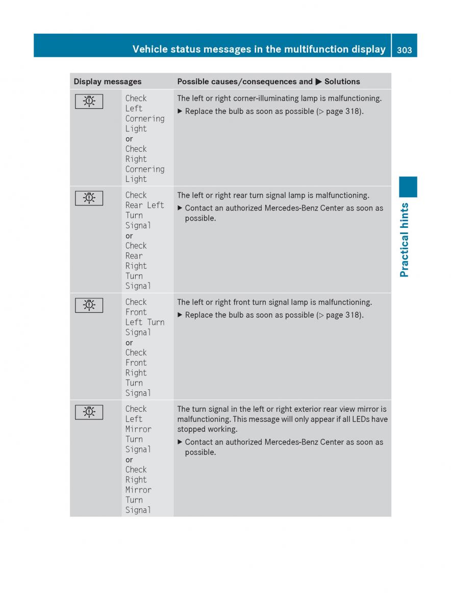 Mercedes Benz E Class W212 2010 owners manual / page 305