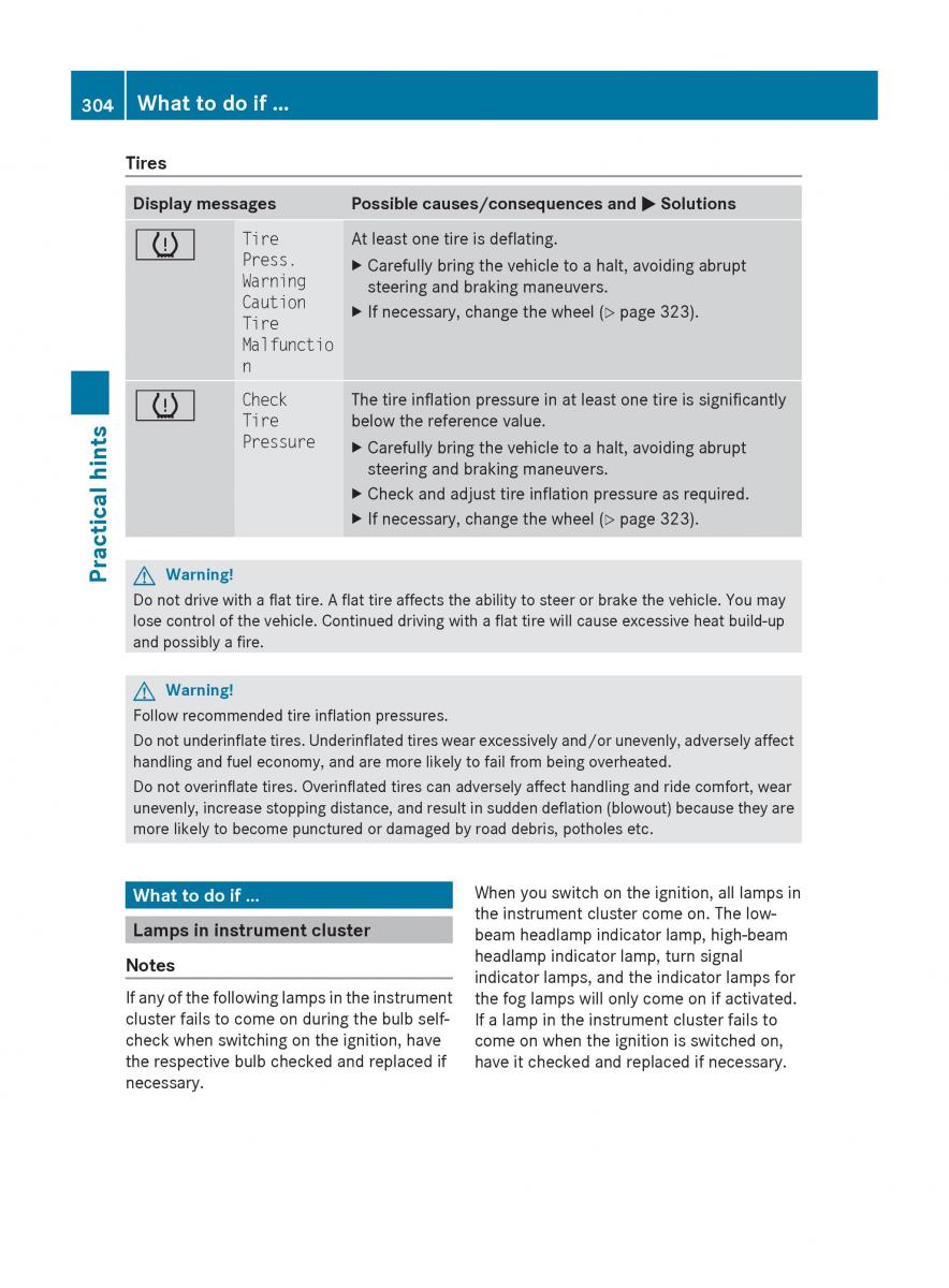 Mercedes Benz E Class W212 2010 owners manual / page 306