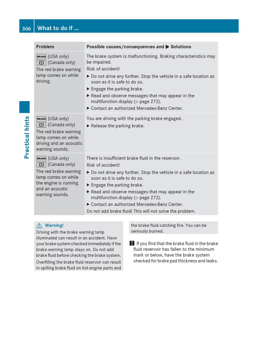 Mercedes Benz E Class W212 2010 owners manual / page 308