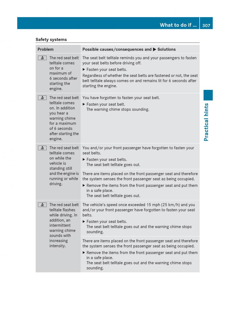 Mercedes Benz E Class W212 2010 owners manual / page 309