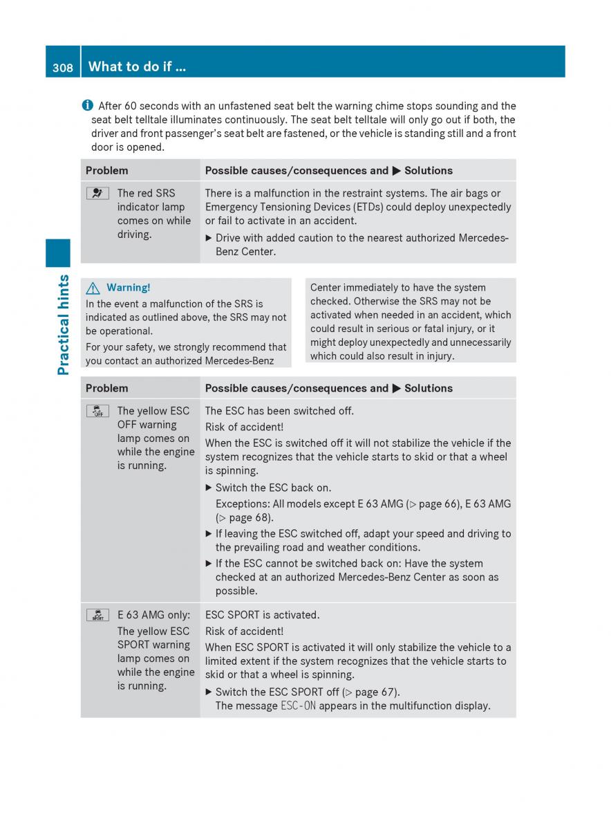 Mercedes Benz E Class W212 2010 owners manual / page 310