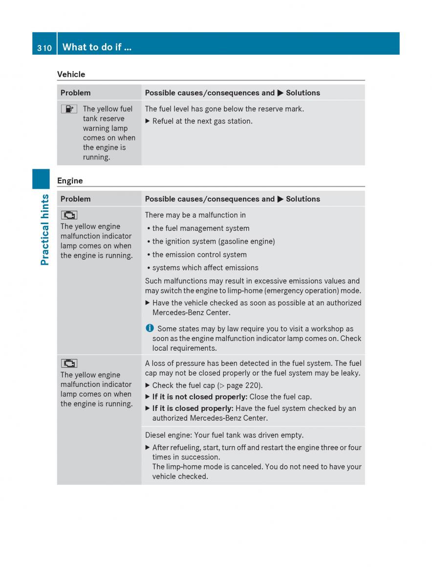 Mercedes Benz E Class W212 2010 owners manual / page 312