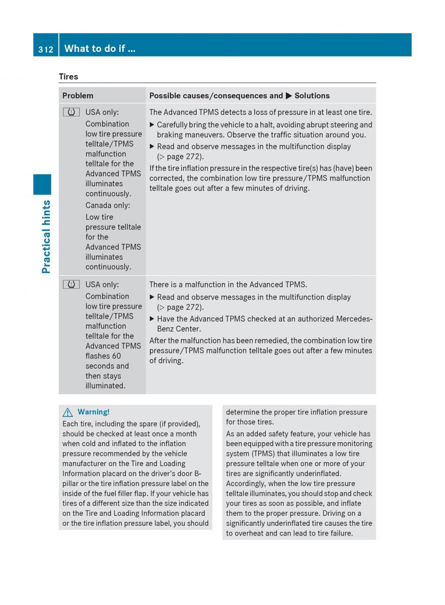 Mercedes Benz E Class W212 2010 owners manual / page 314