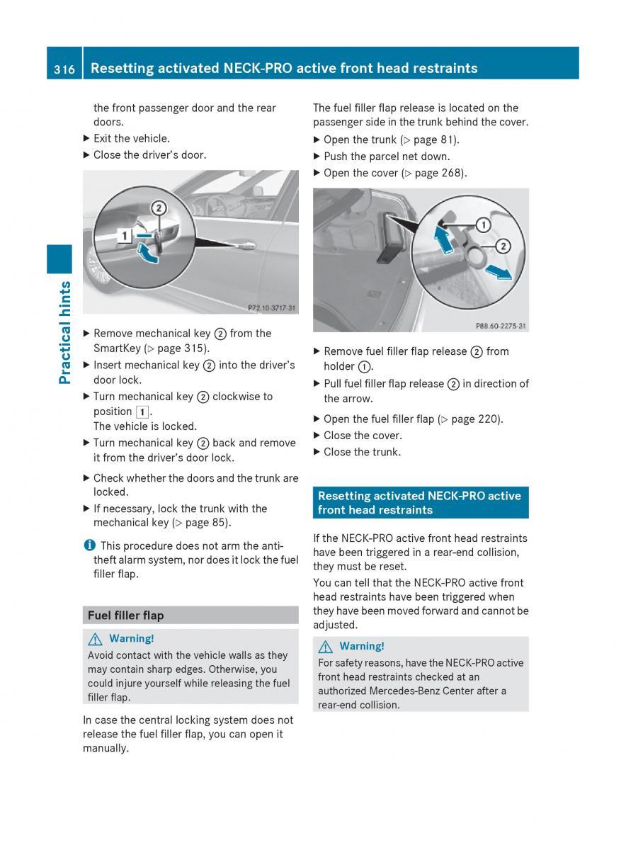 Mercedes Benz E Class W212 2010 owners manual / page 318