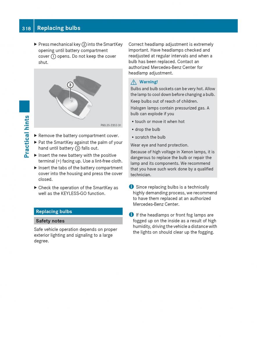 Mercedes Benz E Class W212 2010 owners manual / page 320