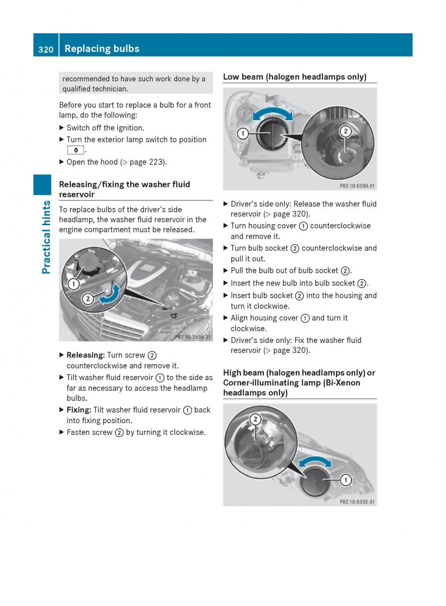 Mercedes Benz E Class W212 2010 owners manual / page 322