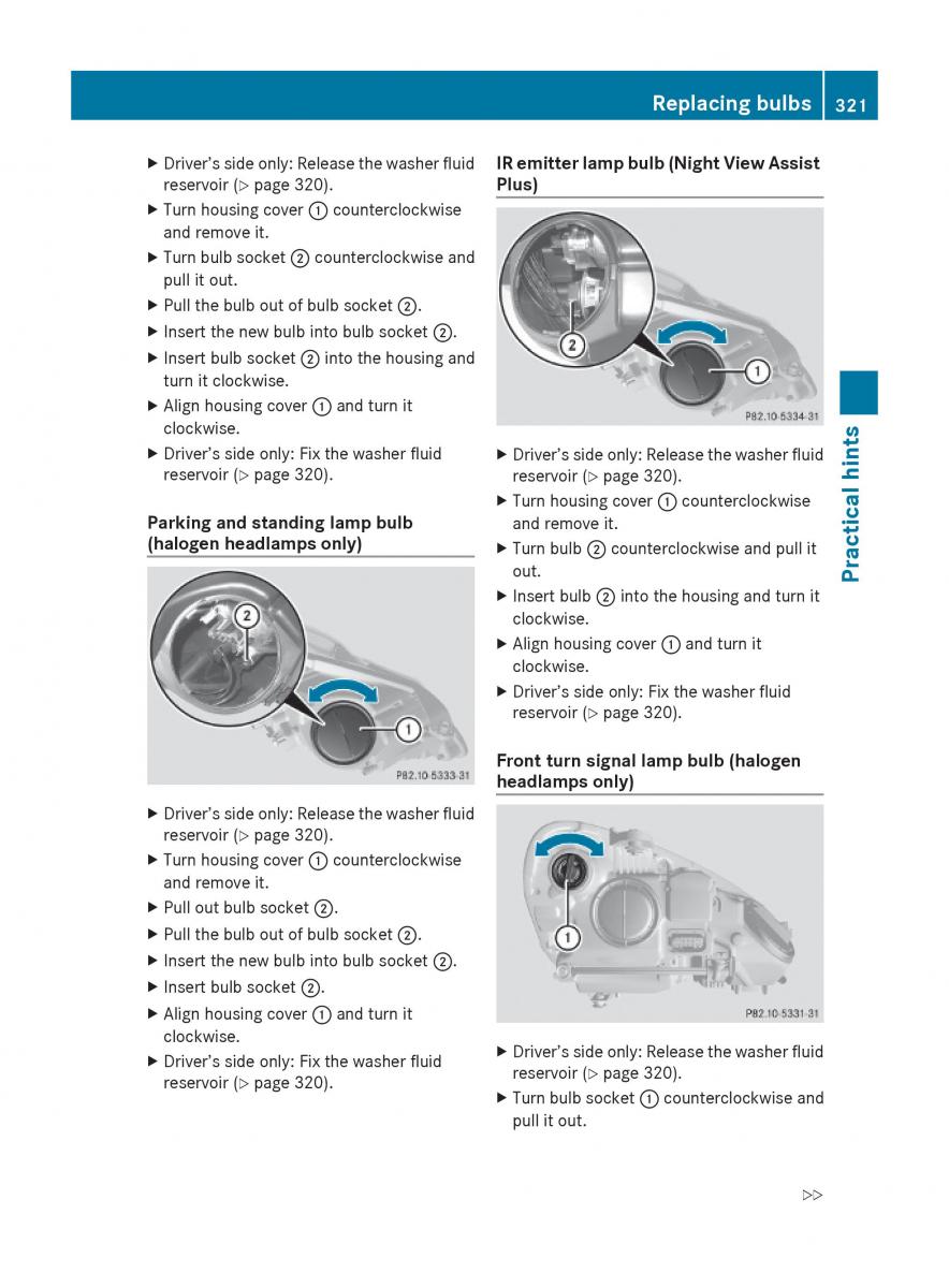 Mercedes Benz E Class W212 2010 owners manual / page 323