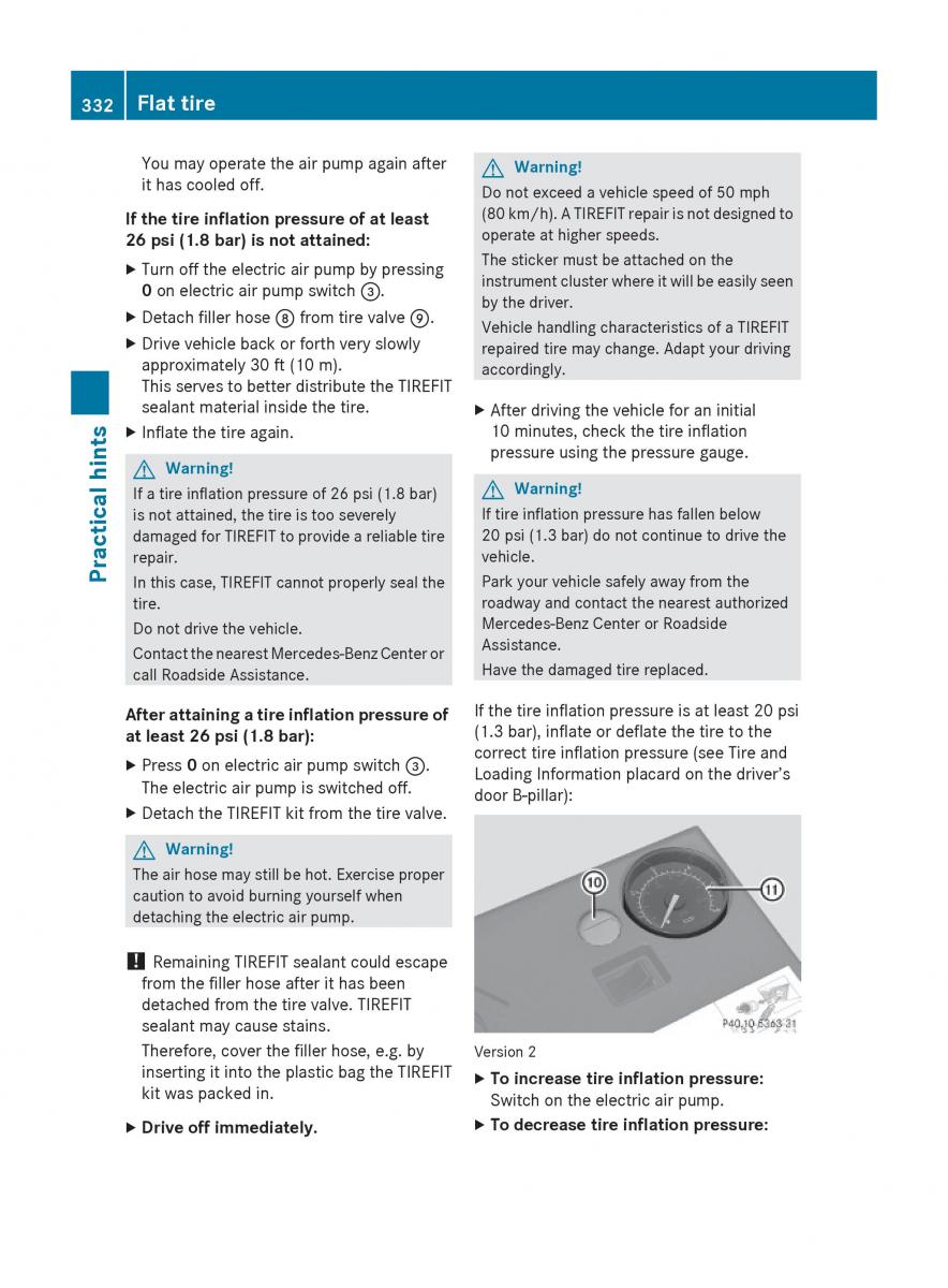 Mercedes Benz E Class W212 2010 owners manual / page 334