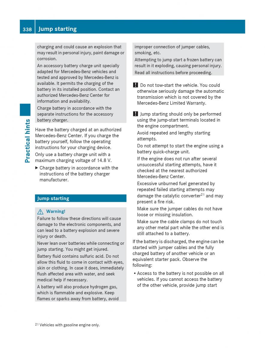 Mercedes Benz E Class W212 2010 owners manual / page 340