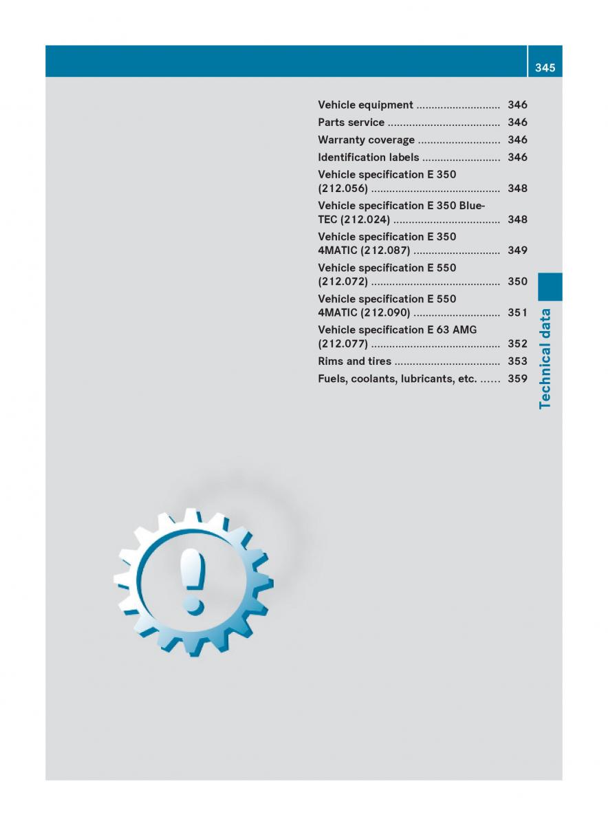 Mercedes Benz E Class W212 2010 owners manual / page 347