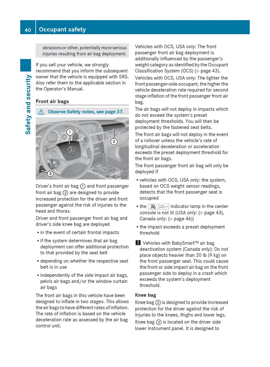 Mercedes Benz E Class W212 2010 owners manual / page 42