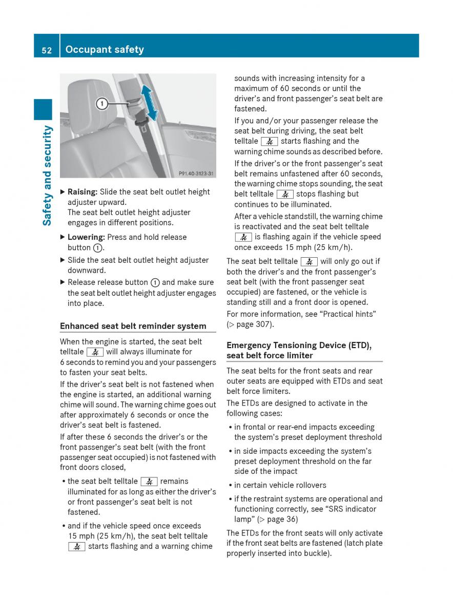 Mercedes Benz E Class W212 2010 owners manual / page 54