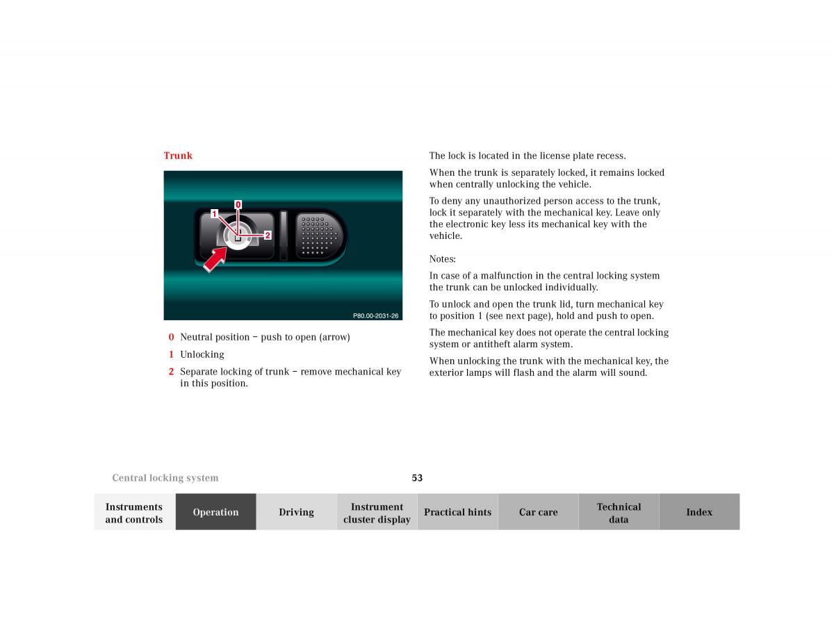 Mercedes Benz CL C215 2000 owners manual / page 56