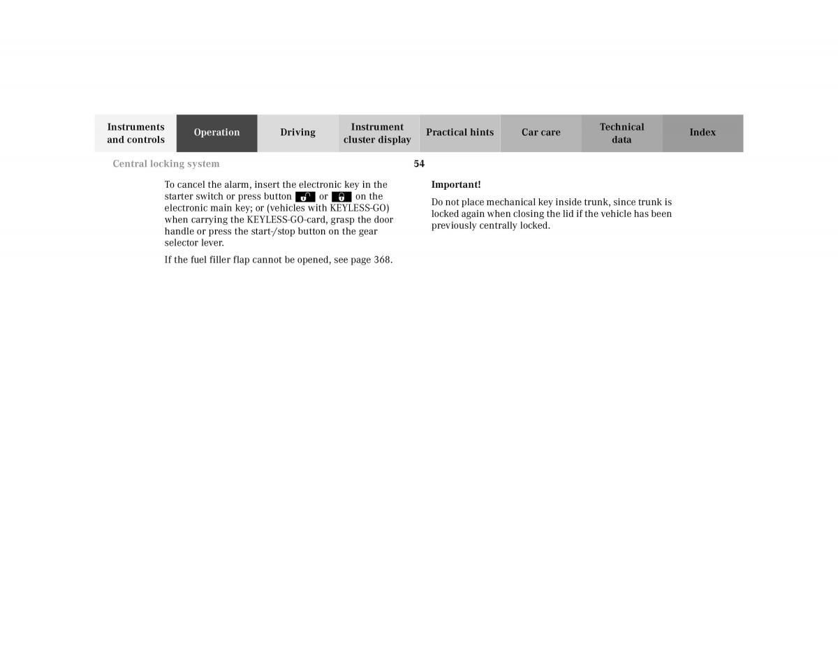 Mercedes Benz CL C215 2000 owners manual / page 57