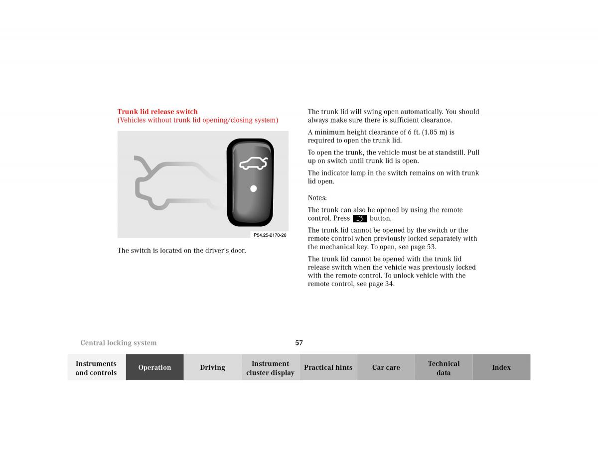 Mercedes Benz CL C215 2000 owners manual / page 60