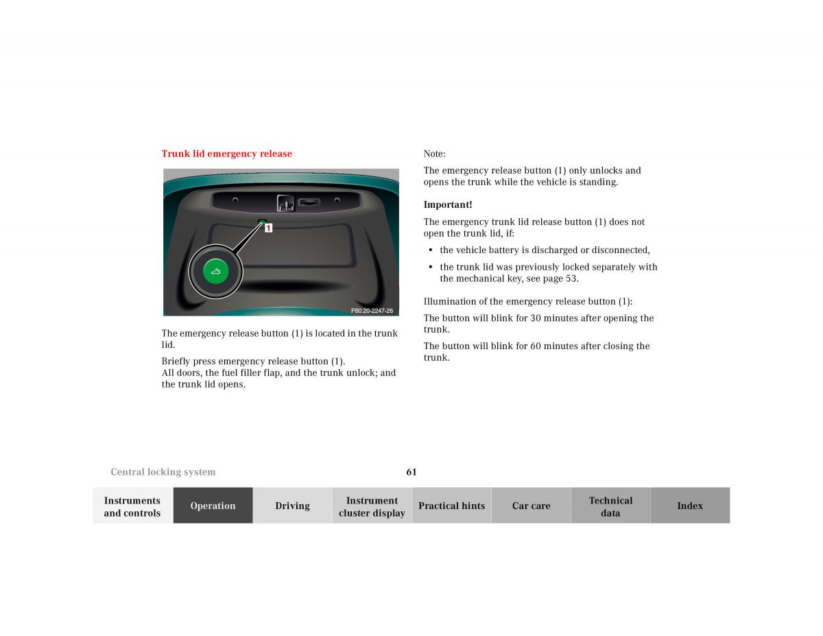 Mercedes Benz CL C215 2000 owners manual / page 64