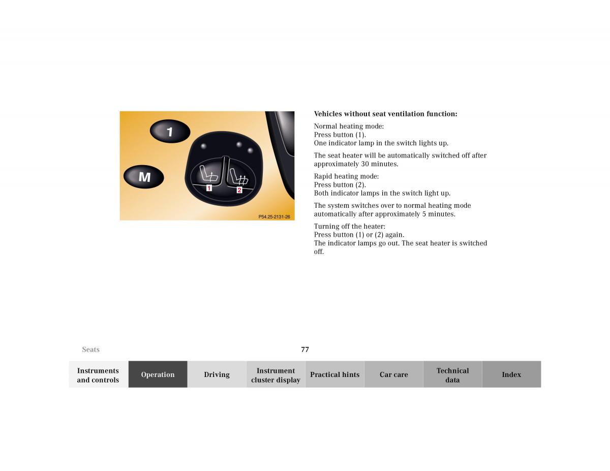 Mercedes Benz CL C215 2000 owners manual / page 80