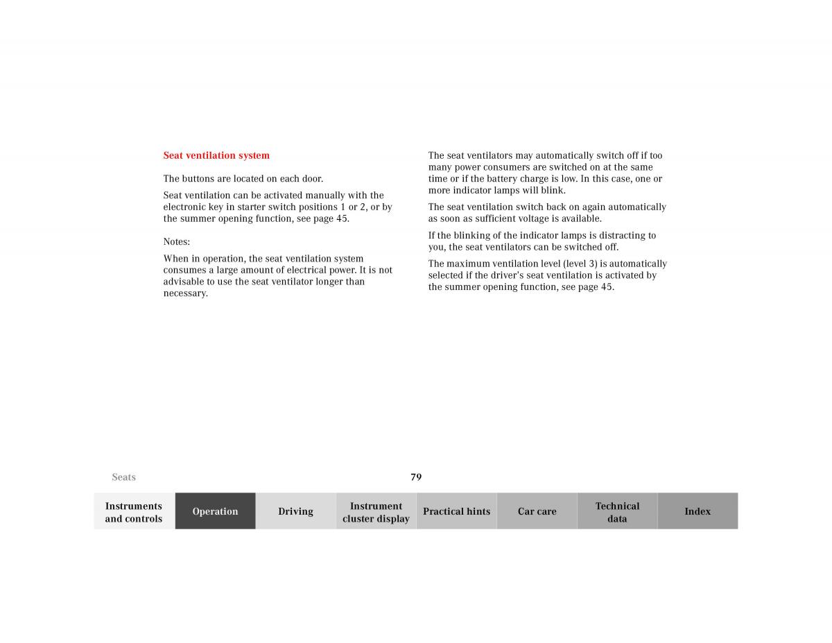 Mercedes Benz CL C215 2000 owners manual / page 82