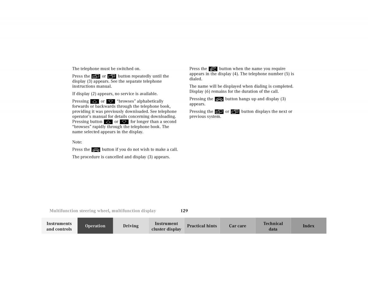 Mercedes Benz CL C215 2000 owners manual / page 132