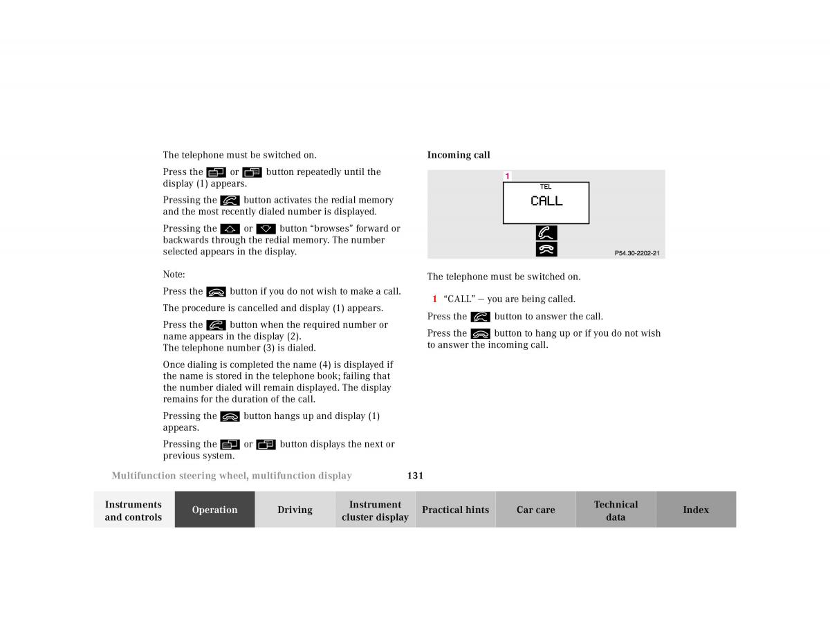 Mercedes Benz CL C215 2000 owners manual / page 134