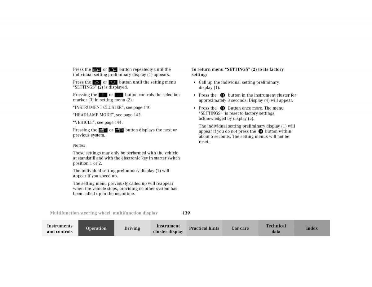 Mercedes Benz CL C215 2000 owners manual / page 142