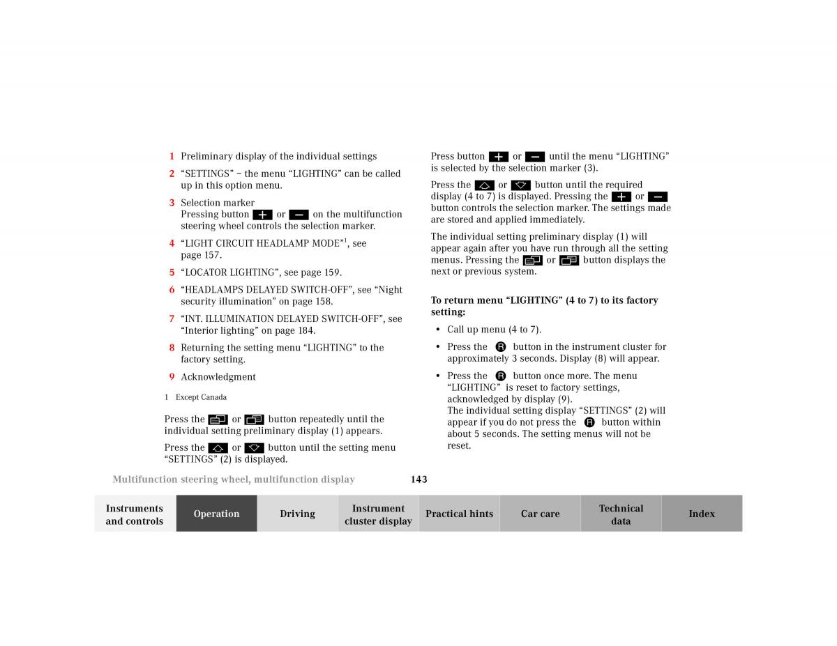 Mercedes Benz CL C215 2000 owners manual / page 146