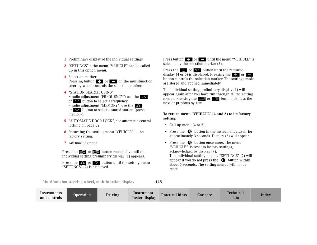 Mercedes Benz CL C215 2000 owners manual / page 148