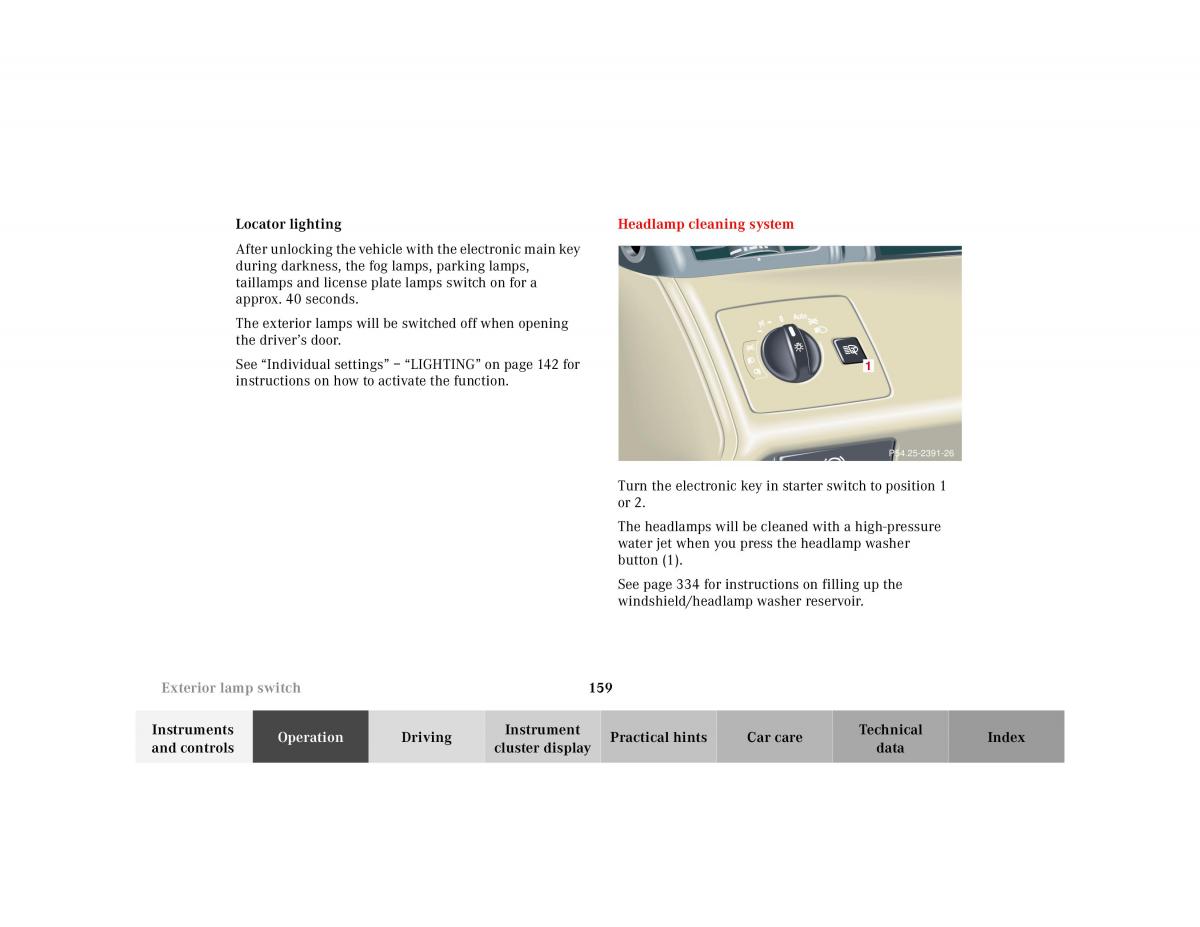 Mercedes Benz CL C215 2000 owners manual / page 162