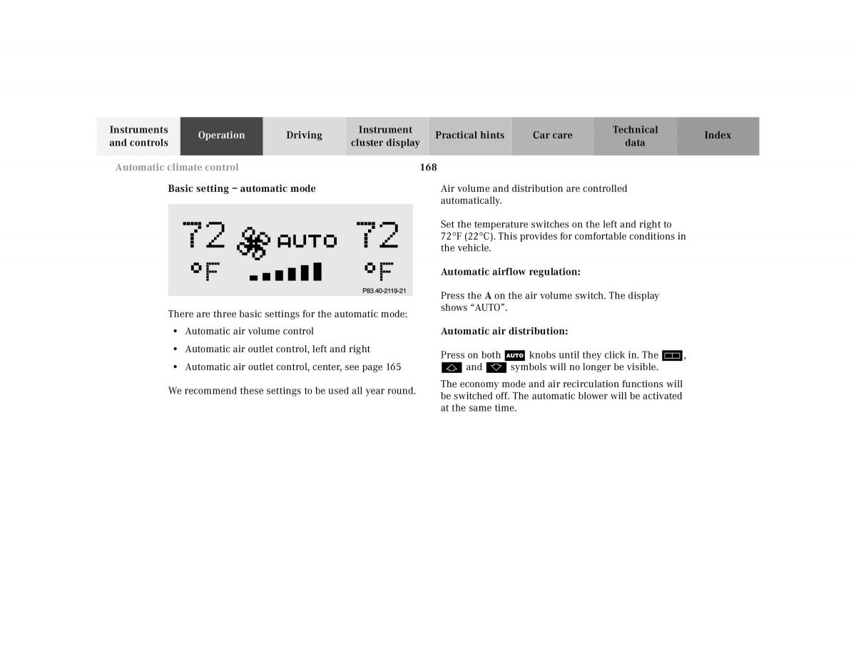 Mercedes Benz CL C215 2000 owners manual / page 171