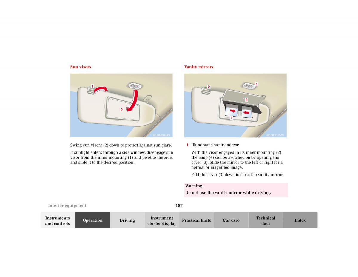 Mercedes Benz CL C215 2000 owners manual / page 190