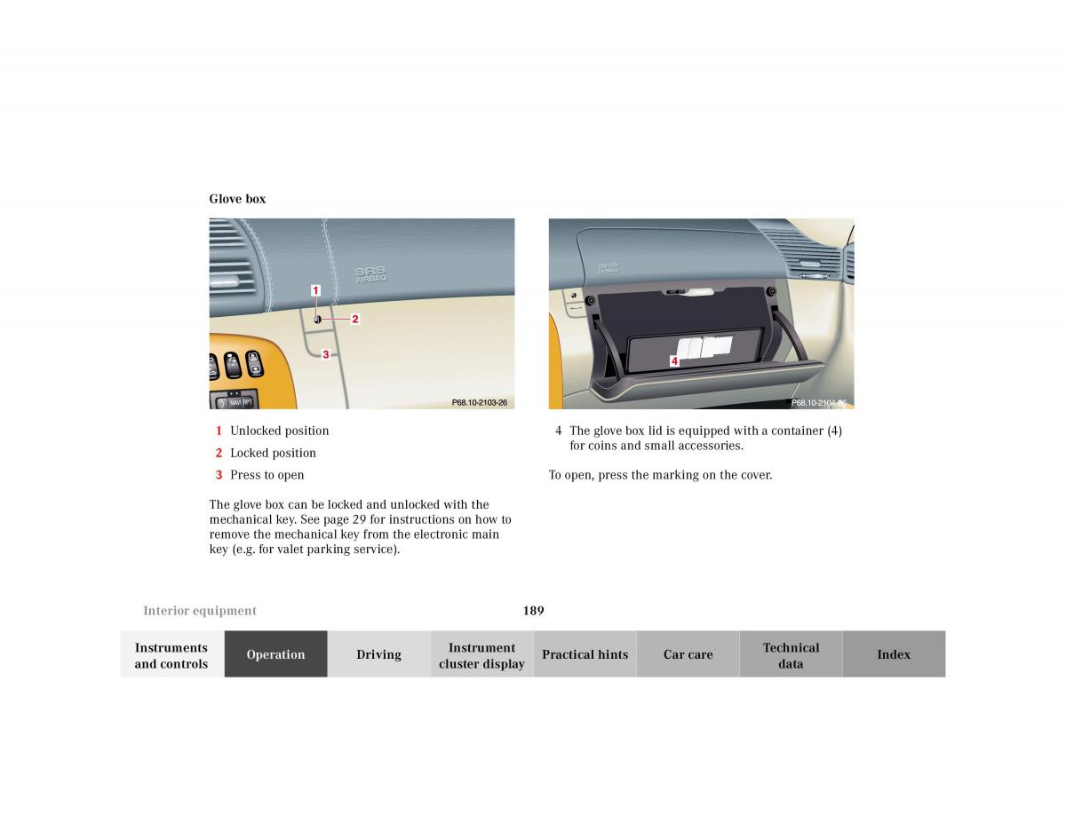 Mercedes Benz CL C215 2000 owners manual / page 192