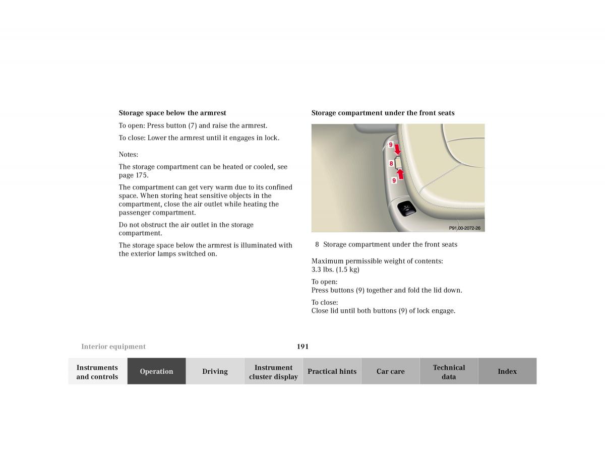 Mercedes Benz CL C215 2000 owners manual / page 194