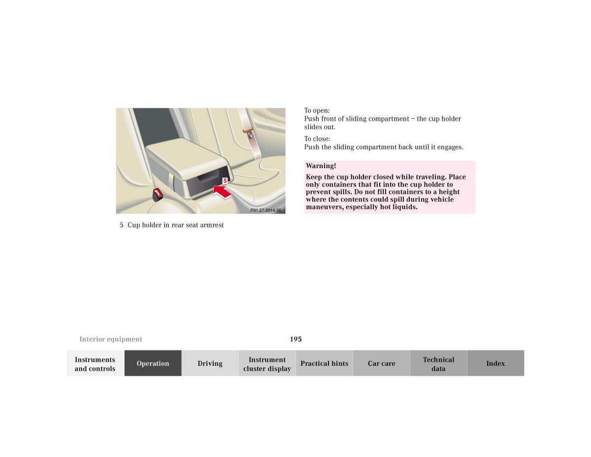 Mercedes Benz CL C215 2000 owners manual / page 198