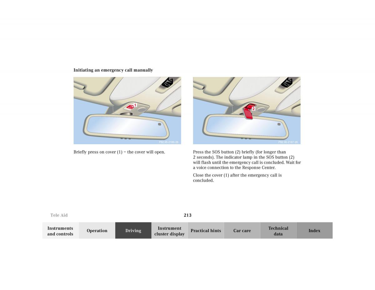 Mercedes Benz CL C215 2000 owners manual / page 218