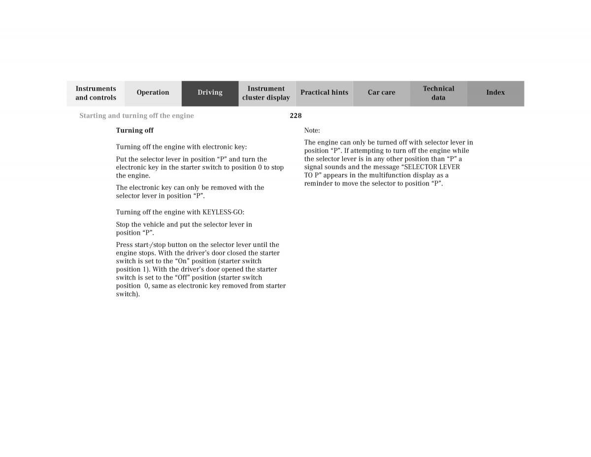 Mercedes Benz CL C215 2000 owners manual / page 233