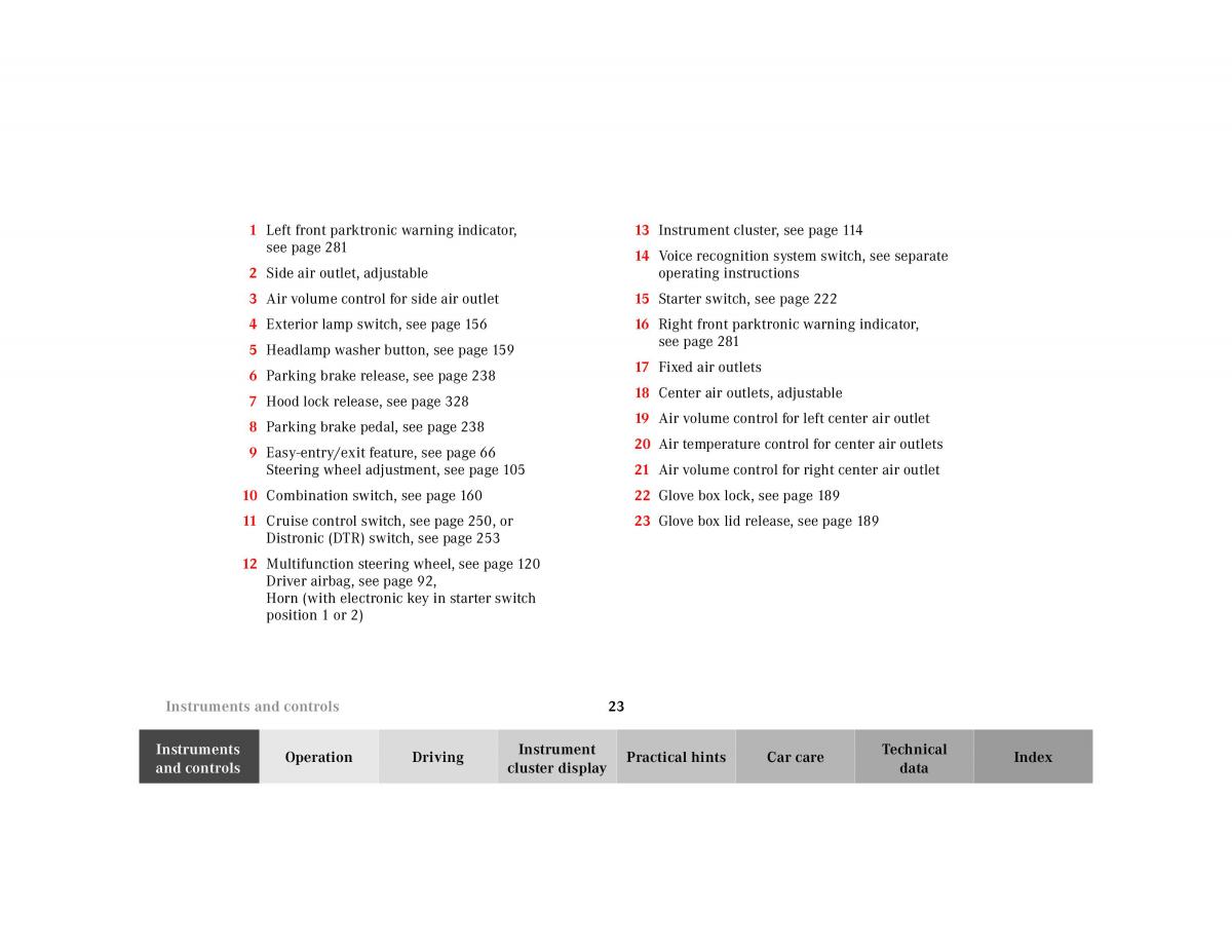 Mercedes Benz CL C215 2000 owners manual / page 26