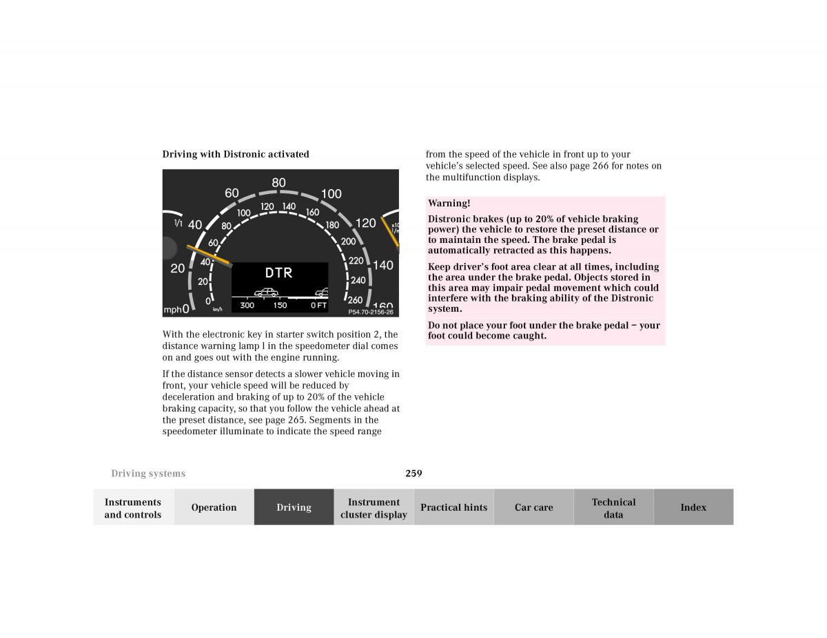 Mercedes Benz CL C215 2000 owners manual / page 264