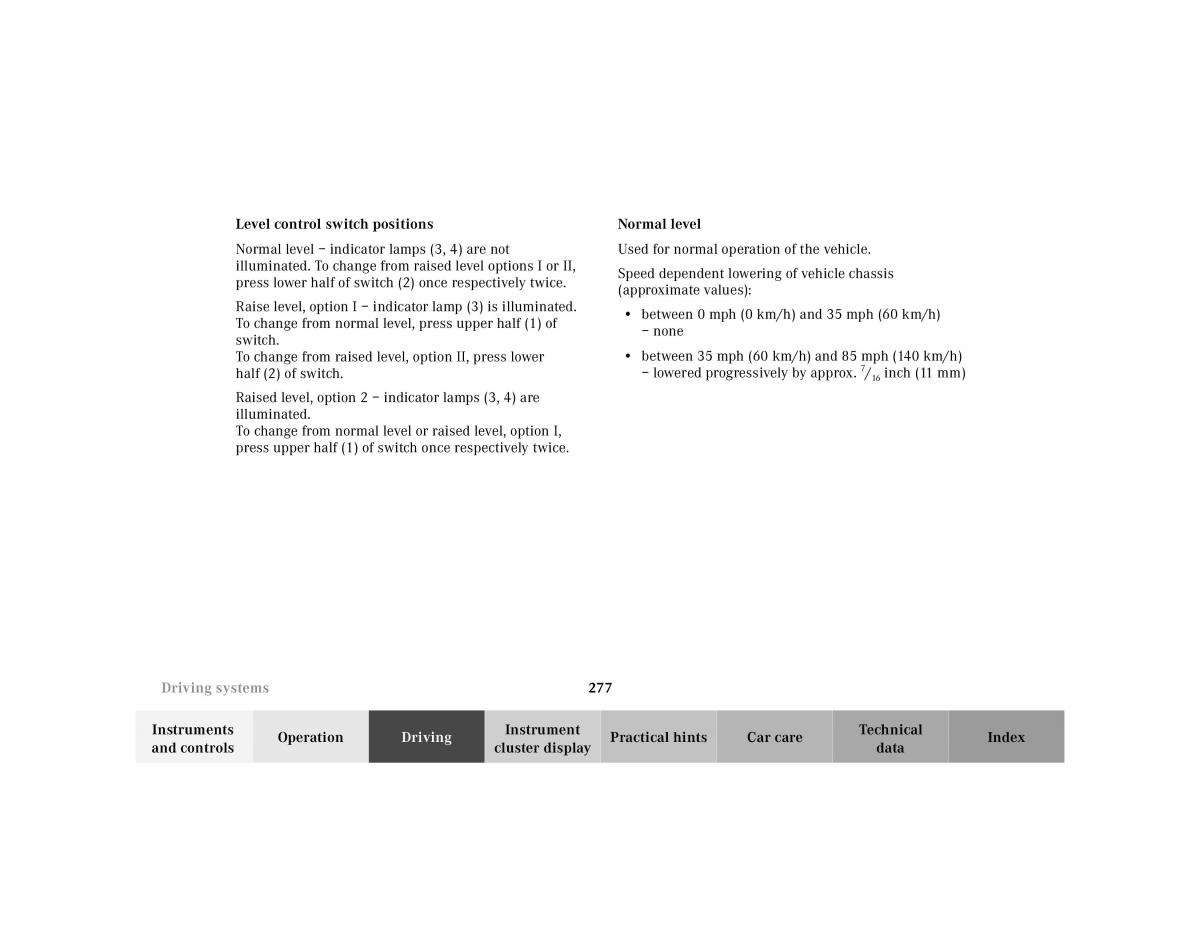 Mercedes Benz CL C215 2000 owners manual / page 282