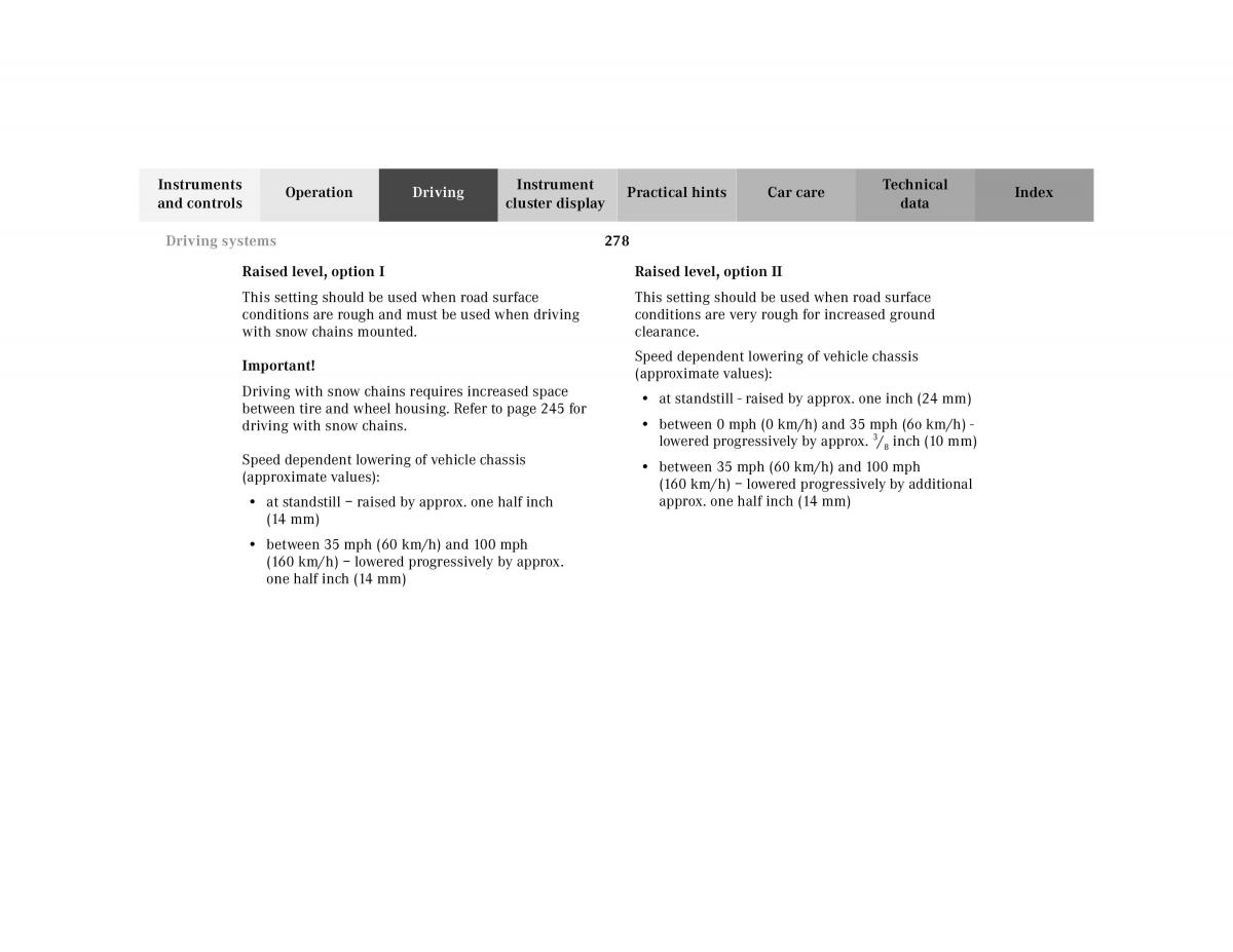 Mercedes Benz CL C215 2000 owners manual / page 283