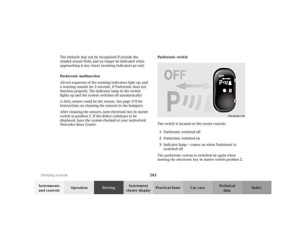 Mercedes Benz CL C215 2000 owners manual / page 288