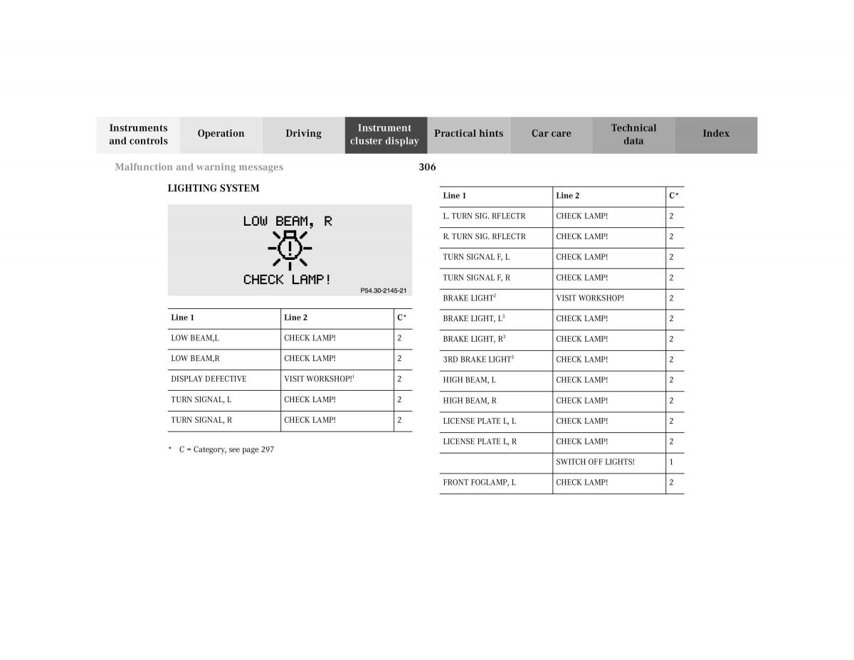 Mercedes Benz CL C215 2000 owners manual / page 312