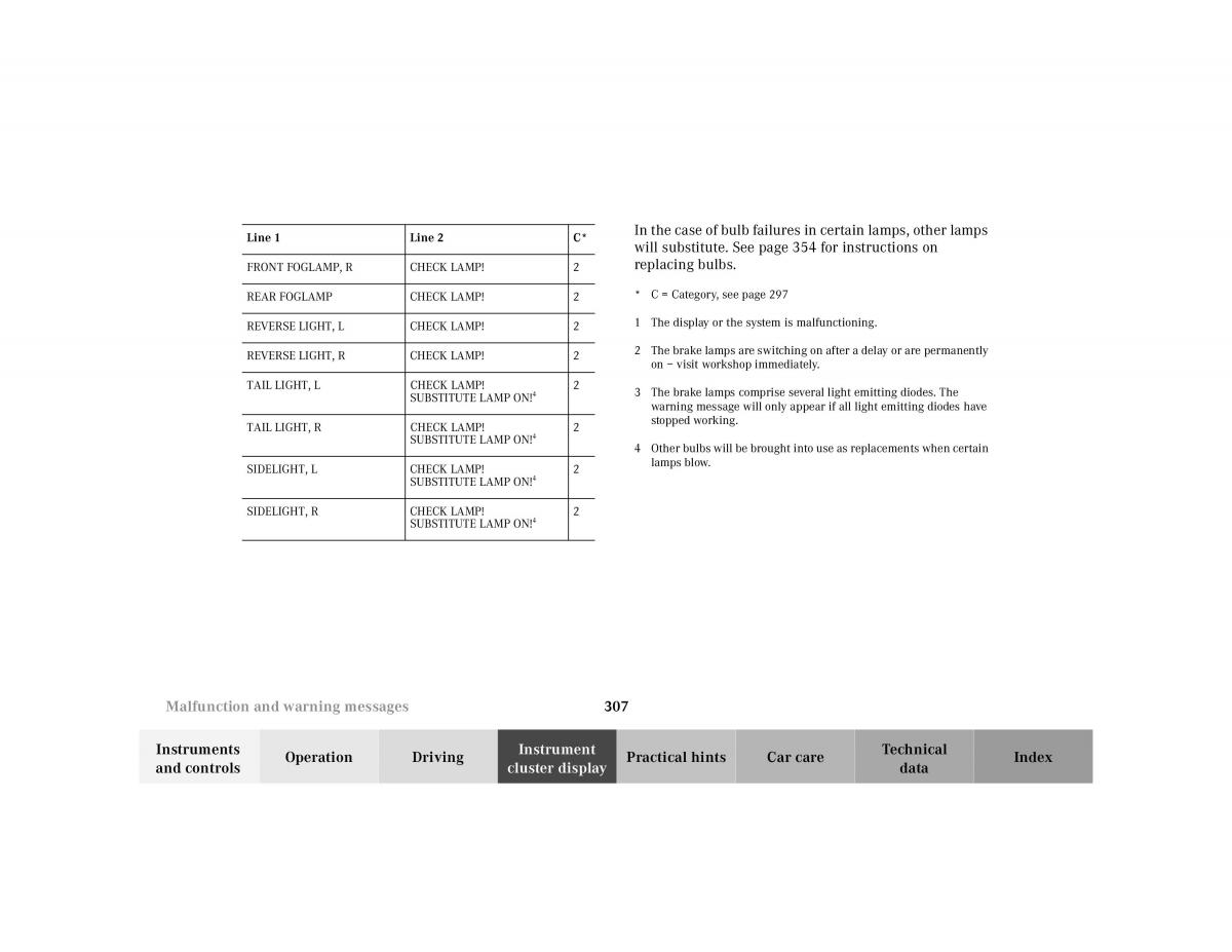 Mercedes Benz CL C215 2000 owners manual / page 313