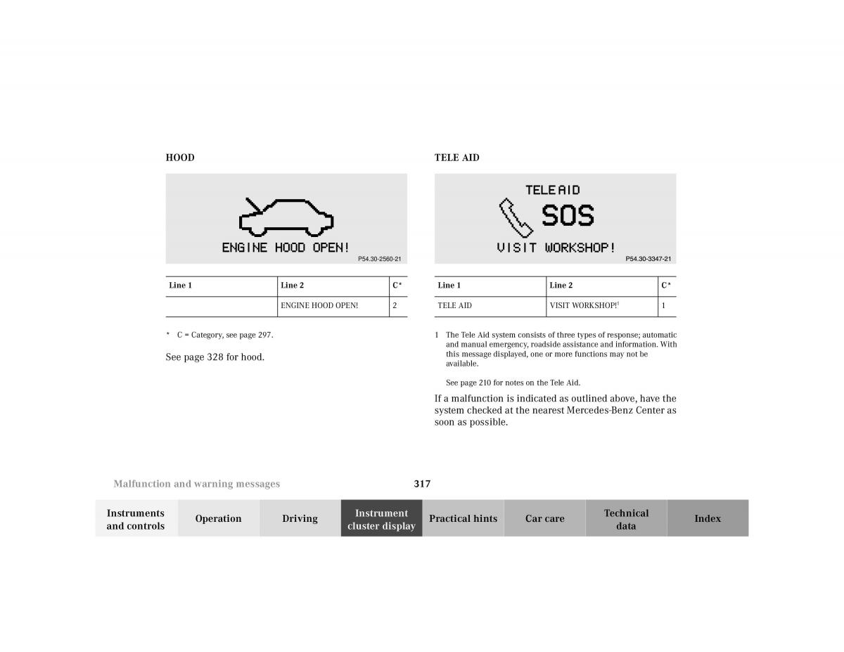 Mercedes Benz CL C215 2000 owners manual / page 323