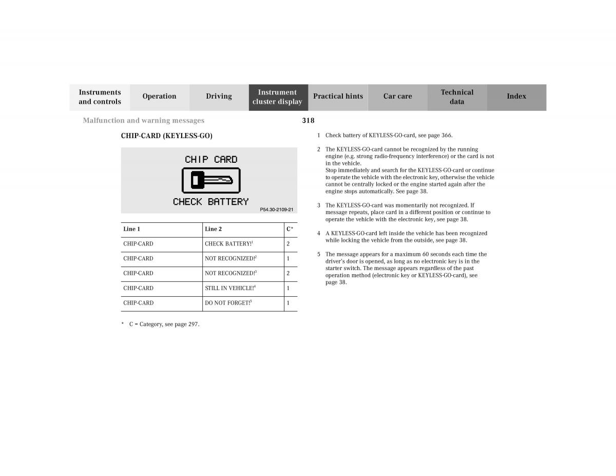 Mercedes Benz CL C215 2000 owners manual / page 324