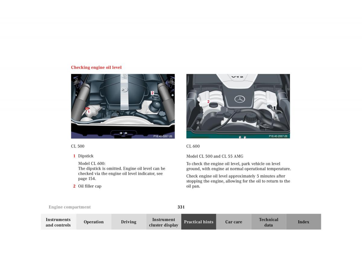 Mercedes Benz CL C215 2000 owners manual / page 337