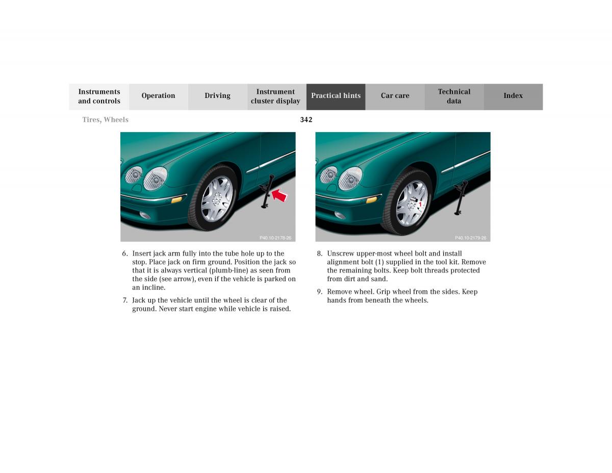 Mercedes Benz CL C215 2000 owners manual / page 348