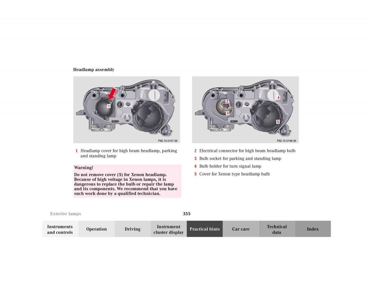 Mercedes Benz CL C215 2000 owners manual / page 361